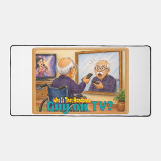 Funny Grandpa Confusing Mirror with TV Drawing Desk Mat