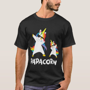 Funny Grandpa Dad Papa Unicorn Papacorn Dab Dabbin T-Shirt