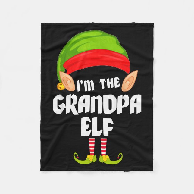 Funny Grandpa Elf Matching Family Group Pj Christm Fleece Blanket (Front)