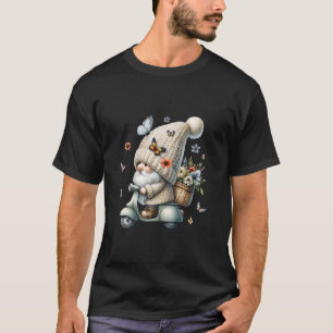 Funny Grandpa Gnome On Retro Scooter With Mini But T-Shirt