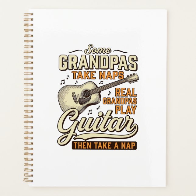 Funny Grandpa Guitar Vintage Engraving Shirt Desig (Devant)