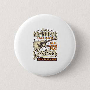 Funny Grandpa Guitar Vintage Engraving Shirt Desig 2 Inch Round Button
