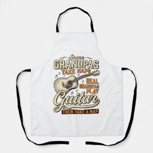 Funny Grandpa Guitar Vintage Engraving Shirt Desig Apron