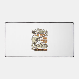 Funny Grandpa Guitar Vintage Engraving Shirt Desig Desk Mat
