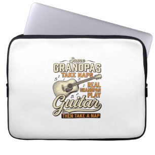 Funny Grandpa Guitar Vintage Engraving Shirt Desig Laptop Sleeve