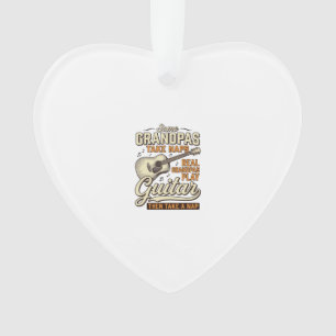 Funny Grandpa Guitar Vintage Engraving Shirt Desig Ornament