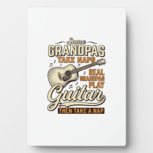 Funny Grandpa Guitar Vintage Engraving Shirt Desig Plaque