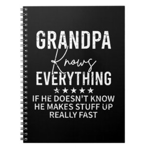 Funny Grandpa Knows Everything Vintage Gift Notebook