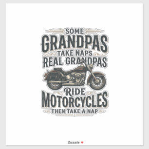 Funny Grandpa Motorcycle Nap Vintage Vector Design