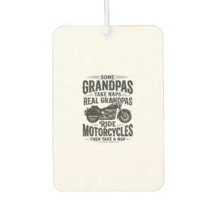 Funny Grandpa Motorcycle Nap Vintage Vector Design Air Freshener