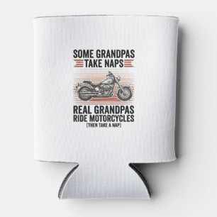 Funny Grandpa Motorcycle Vintage Engraving T-Shirt Can Cooler