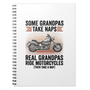 Funny Grandpa Motorcycle Vintage Engraving T-Shirt Notebook