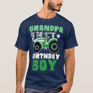Funny Grandpa Of The Birthday Boy Tractor Farm Fam T-Shirt