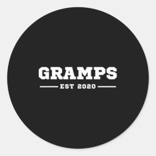 Funny Grandpa Soon To Be Gramps Est 2020 New Grand Classic Round Sticker