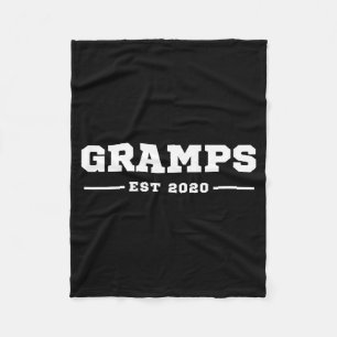 Funny Grandpa Soon To Be Gramps Est 2020 New Grand Fleece Blanket