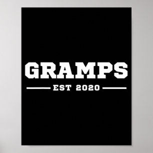 Funny Grandpa Soon To Be Gramps Est 2020 New Grand Poster