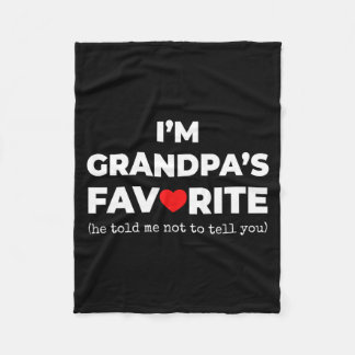 Funny Grandpa's Favorite Shirt I'm Grandpa's Favor Fleece Blanket