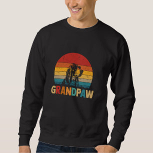Funny Grandpaw Retro Vintage Basset Hound Grandpa Sweatshirt