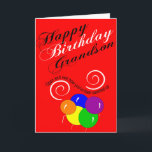 funny grandson happy birthday wish card<br><div class="desc">birthday greeting card for grandson</div>