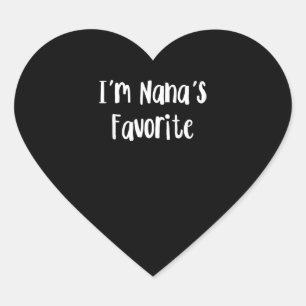 Funny Grandson   I'm Nana's Favourite Heart Sticker