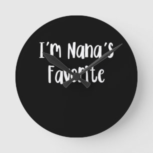 Funny Grandson   I'm Nana's Favourite Round Clock