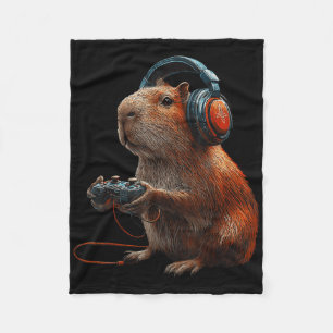 Funny Graphic Capyra Video Games For Gamer 1 Fleece Blanket