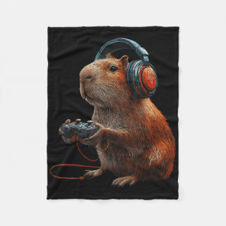 Funny Graphic Capyra Video Games For Gamer 1 Fleece Blanket