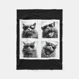 Funny Graphic Cat Photobooth Selfie Funny _1 Fleece Blanket