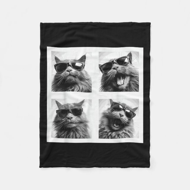Funny Graphic Cat Photobooth Selfie Funny _1  Fleece Blanket (Front)