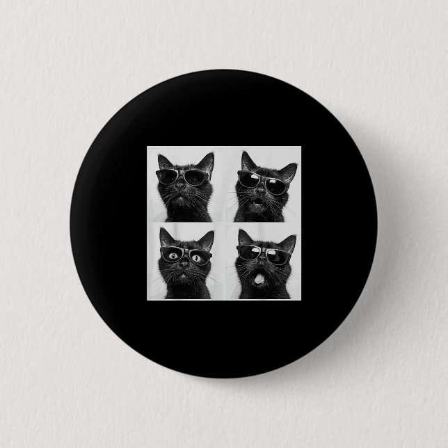 Funny Graphic Cat Photobooth Selfie Funny _5  2 Inch Round Button (Front)