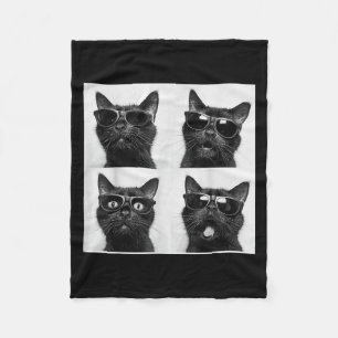 Funny Graphic Cat Photobooth Selfie Funny _5  Fleece Blanket