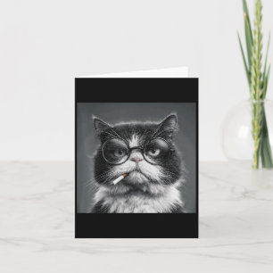 Funny Graphic Cat Smoking Adult Funny _2  Card