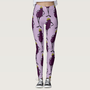 FUNNY GRAPHIC EGGPLANT LADY PATTERN LEGGINGS