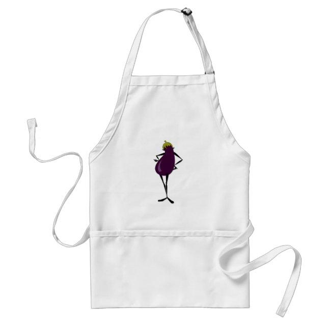 FUNNY GRAPHIC EGGPLANT LADY STANDARD APRON (Front)