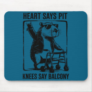 Funny Graphic Heart Says Pit Knees Say Mouse Pad