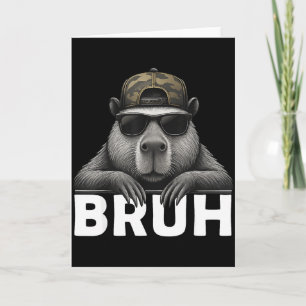 Funny Graphic Meme Capybara Bruh For Boys Girls Me Card