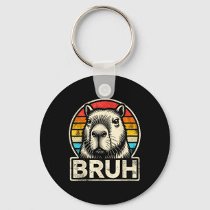 Funny Graphic Meme Capybara Bruh For Boys Girls Me Keychain
