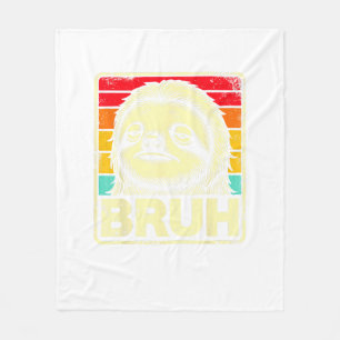 Funny Graphic Meme Sloth Bruh for Boys Girls Men W Fleece Blanket