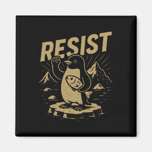 Funny Graphic Penguins Resist Penguin Against Tari Magnet