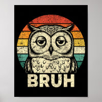 Funny Graphic Tees Owl Bruh For Boys Girls Men Wom