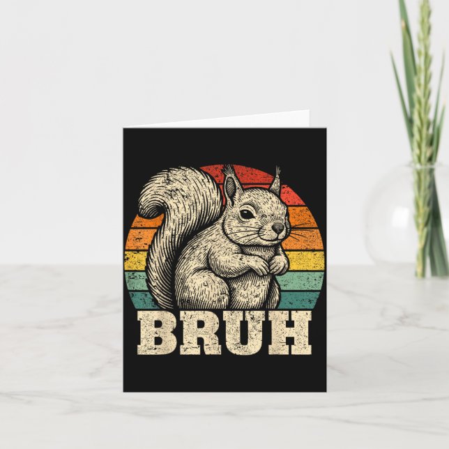 Funny Graphic Tees Squirrel Bruh For Boys Girls Me Card (Front)