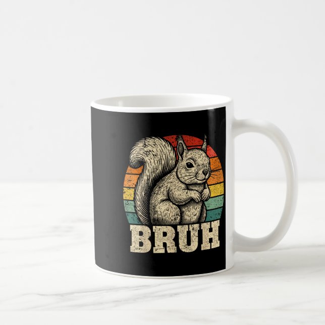 Funny Graphic Tees Squirrel Bruh For Boys Girls Me Coffee Mug (Right)