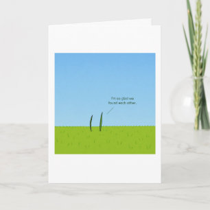 Funny Grass Blades Found Each Other Card