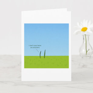 Funny Grass Blades Knowing Card