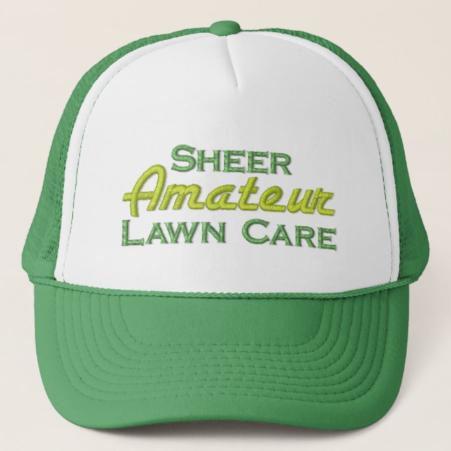 Funny Grass Cutting Trucker Hat (Front)