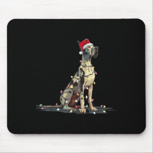Funny Great Dane Christmas Graphics Dog Lights Lov Mouse Pad