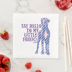 Funny Great Dane hello  Napkin