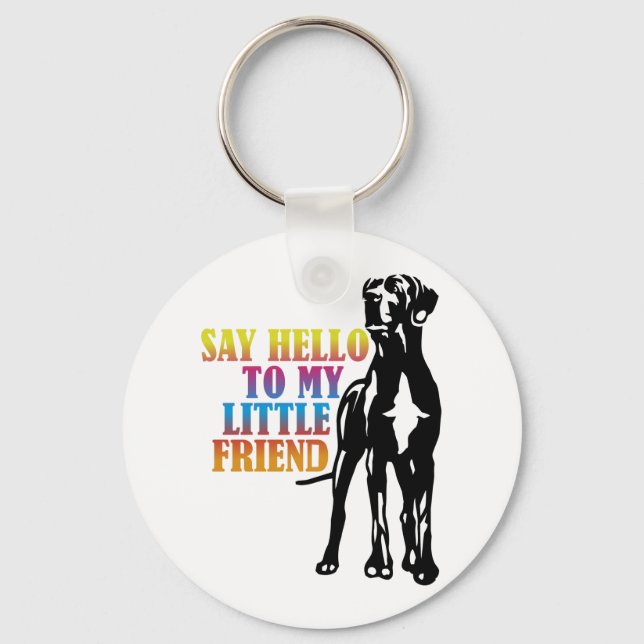 Funny Great Dane Picture Keychain (Front)