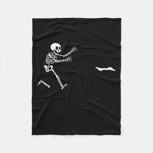 Funny Great Dane Running Skeleton Halloween _1  Fleece Blanket (Front)