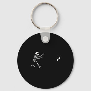 Funny Great Dane Running Skeleton Halloween  Keychain